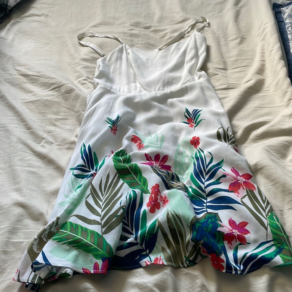 white dress with flowers